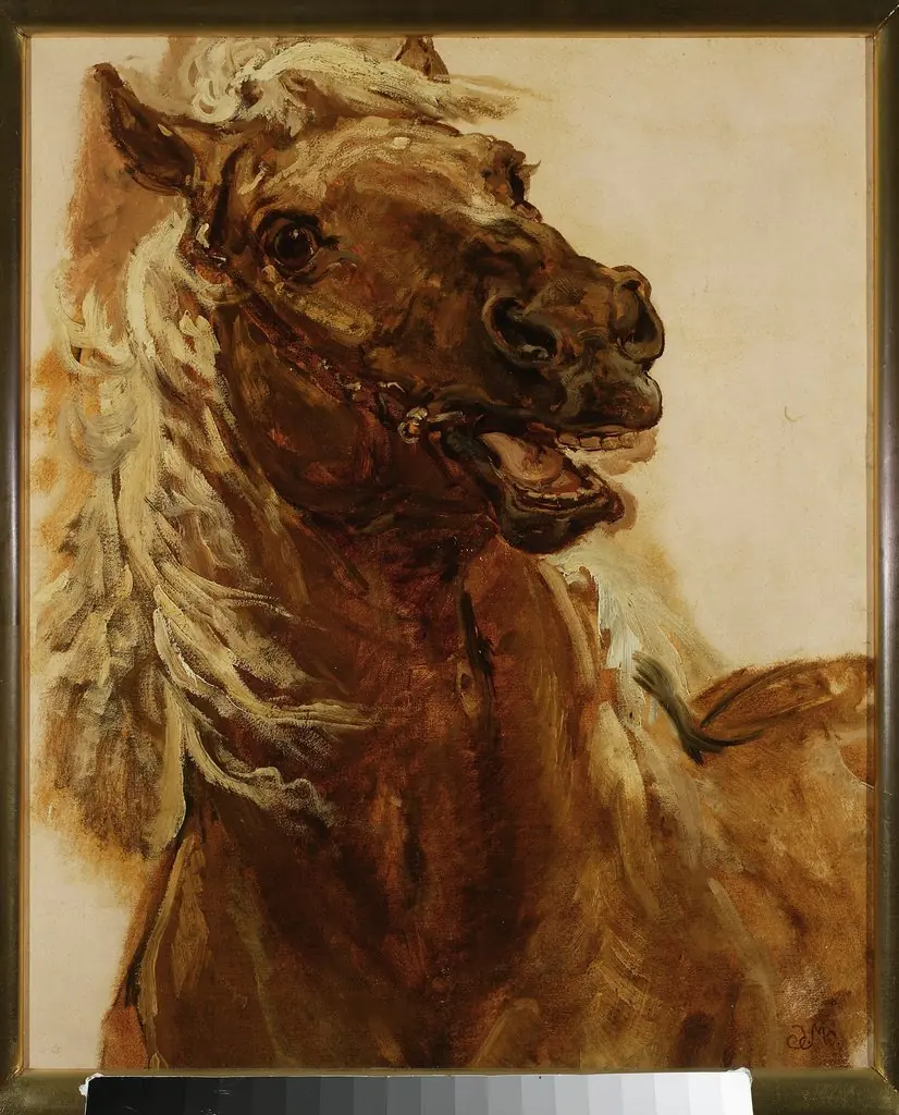 Sketch of horse’s head for the painting “Zamoyski at Byczyna”, by Jan Matejko