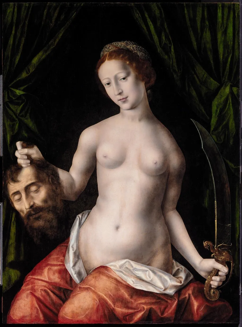 Judith with the Head of Holofernes, by Jan Matsys, oil, 1543