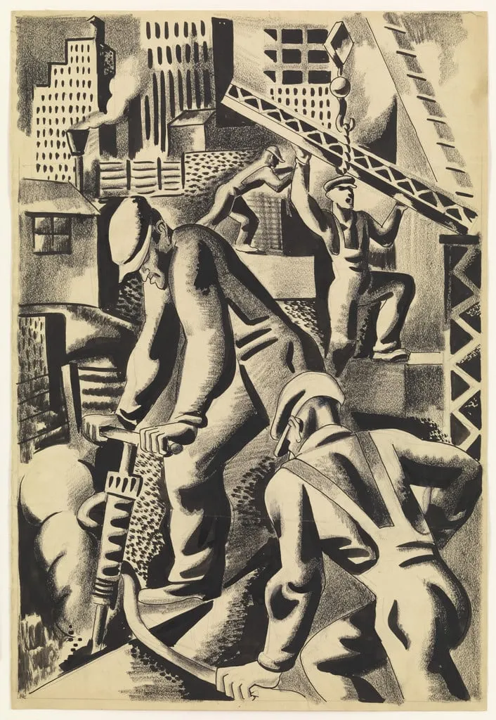 Untitled, by Jan Matulka, graphite, 1927