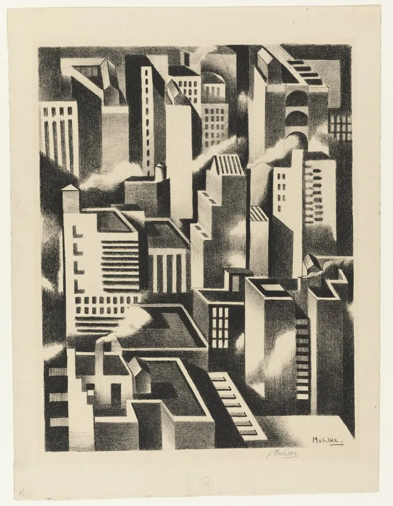 Untitled, by Jan Matulka, ink, 1924