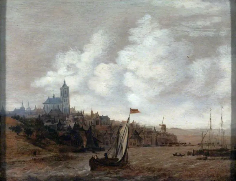 River Scene: City and Cathedral, by Jan Meerhout