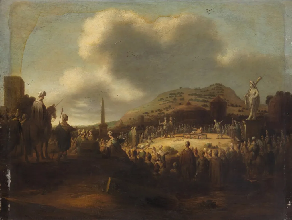 Landschaft mit Marter des Hl. Laurentius, by Jan Micker, unspecified, 1641