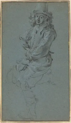 Seated Cavalier with His Arm Akimbo, by Jan Miel