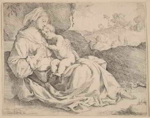 The Virgin and Child on a Grassy Bank, by Jan Miel