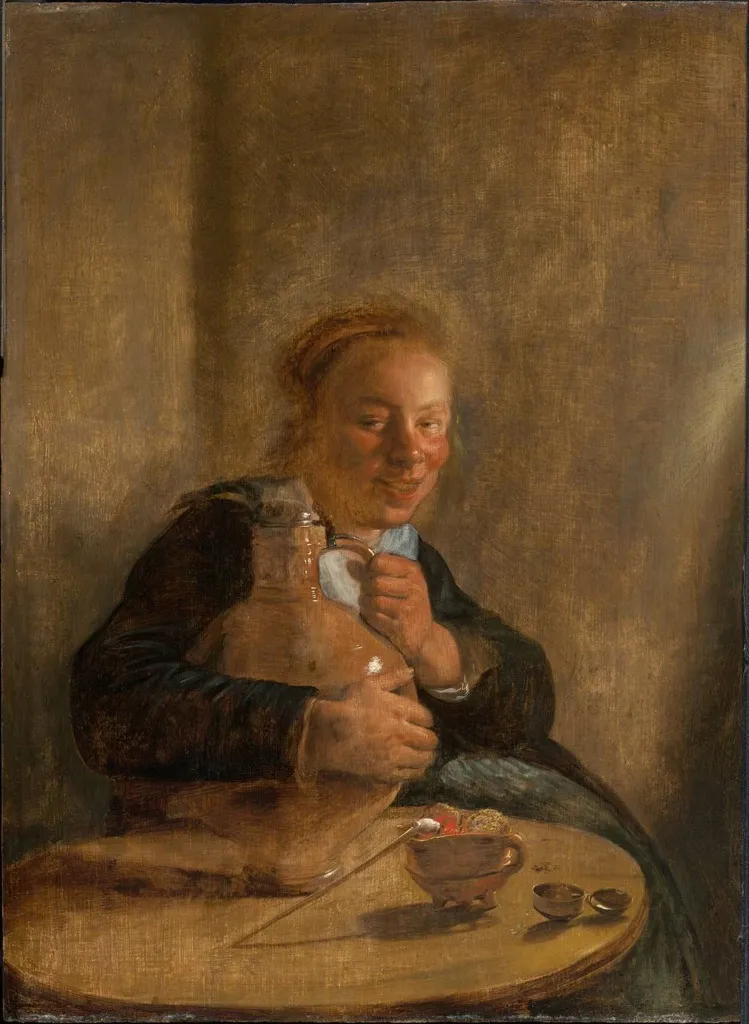 Woman Holding a Jug, by Jan Miense Molenaer, oil, 1640