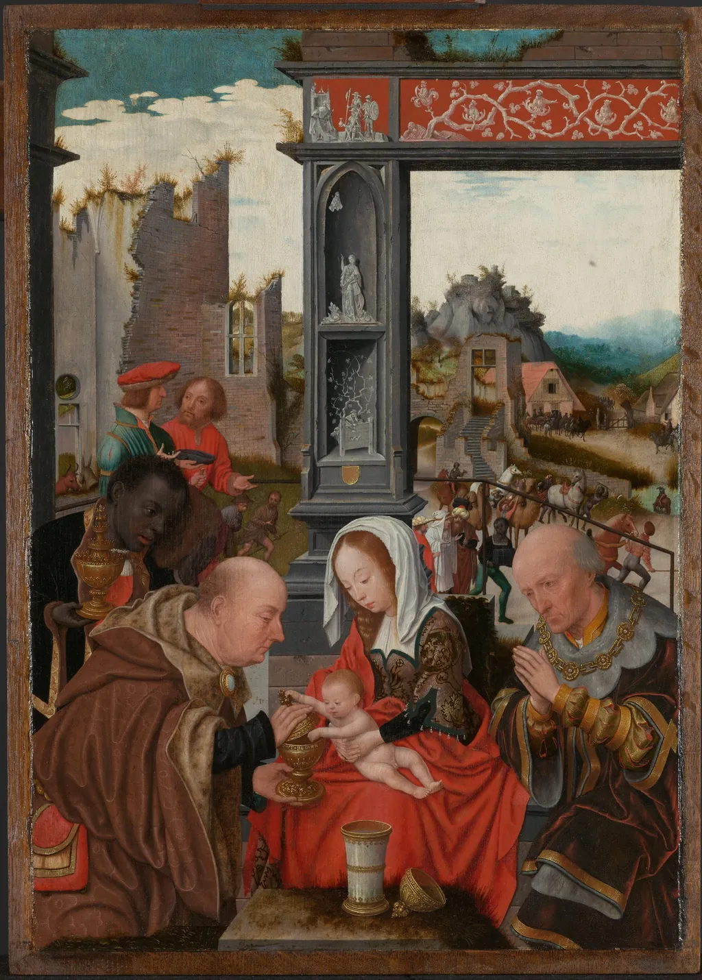 De aanbidding van de koningen, by Jan Mostaert, unspecified, 1520