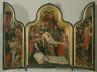 Passion triptych in honor of Albrecht Adriaensz. van Adrichem (ca. 1474-1555), magistrate of Haarlem, by Jan Mostaert, 1520
