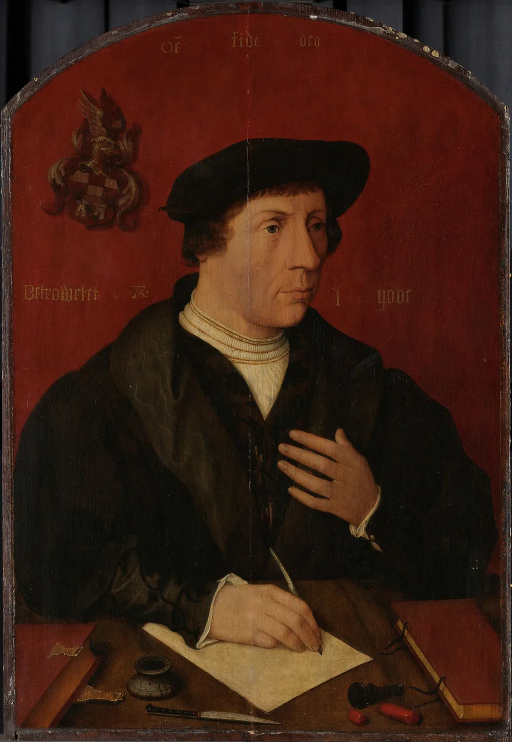 Portrait of a man, by Jan Mostaert, oil, 1535
