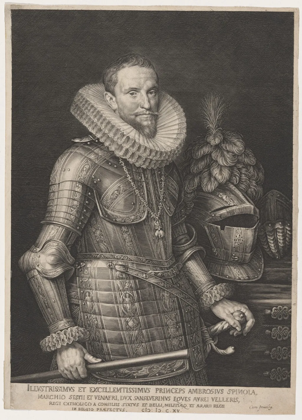 Ambroise Spinola, Spanish General in the Low Countries, by Jan Muller, ink, 1615