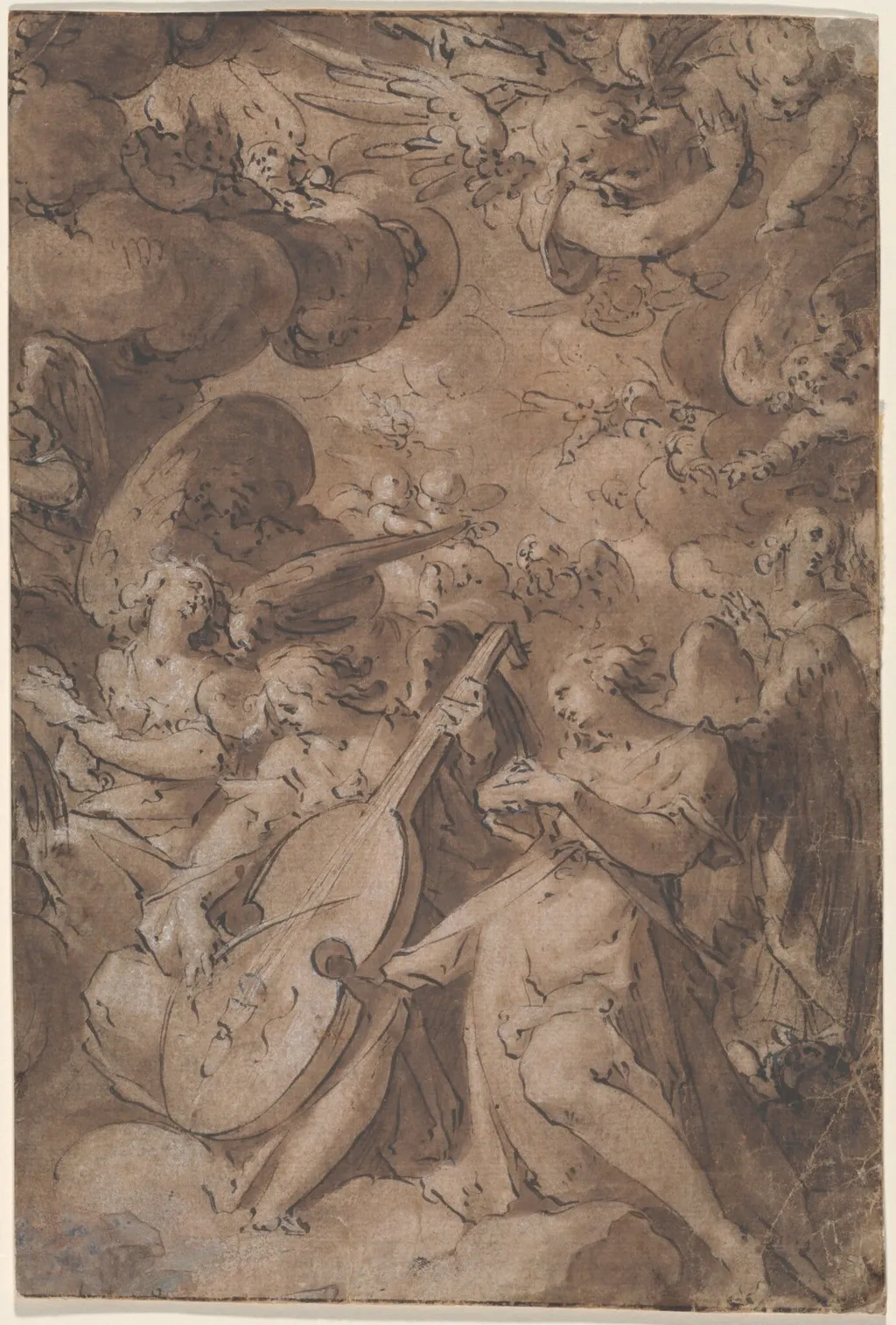 Angels in Glory, by Jan Muller, chalk, 1590
