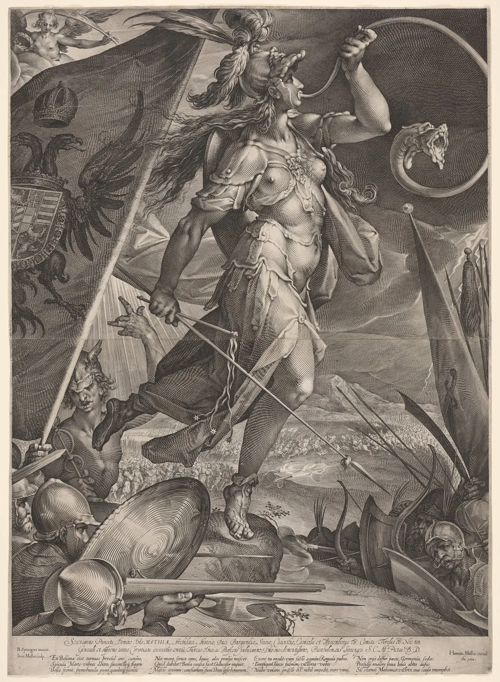 Bellona Leading the Armies of the Emperor against the Turks, by Jan Muller, 1600