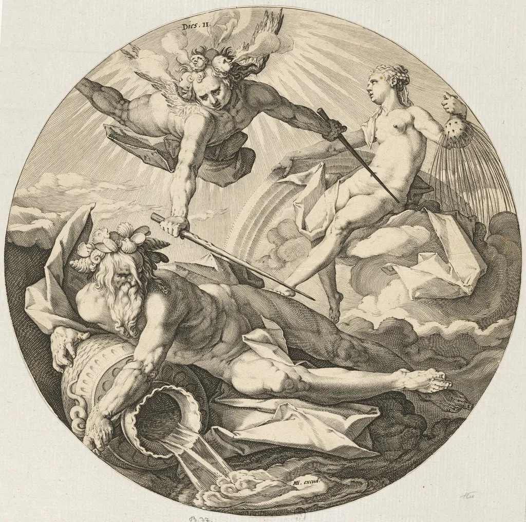 Dies II (Second Day), by Jan Muller, ink, 1589