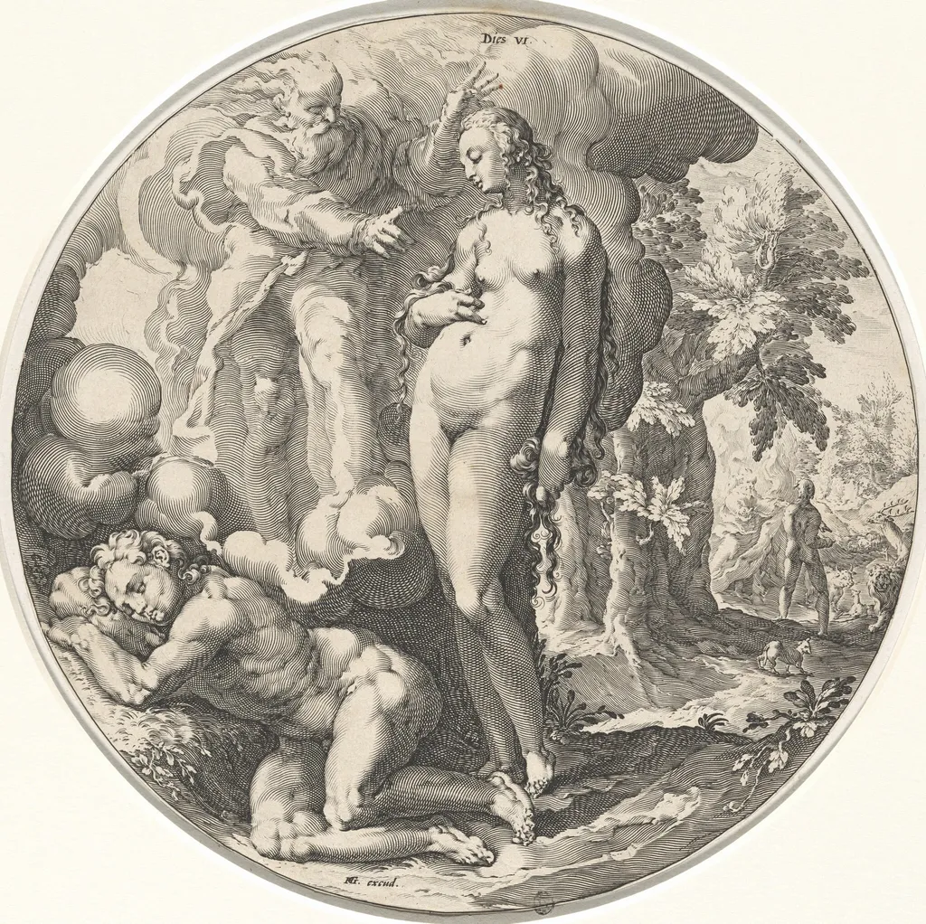 Dies VI (Sixth Day), by Jan Muller, ink, 1589