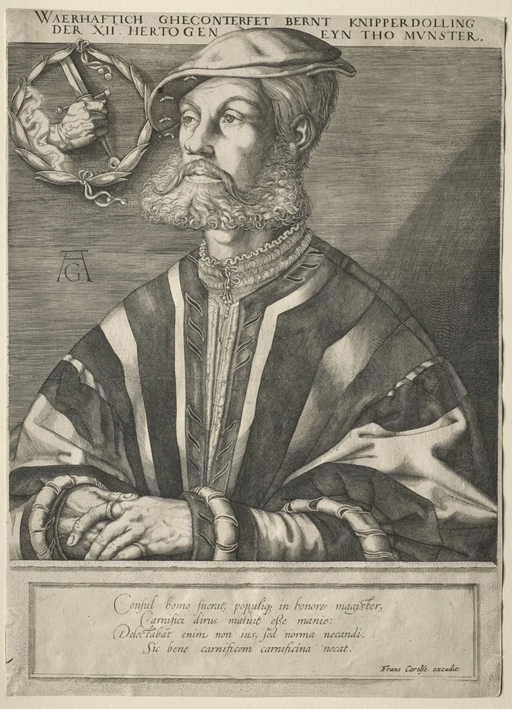 Portrait of Bernard Knipperdolling, by Jan Muller, 1615