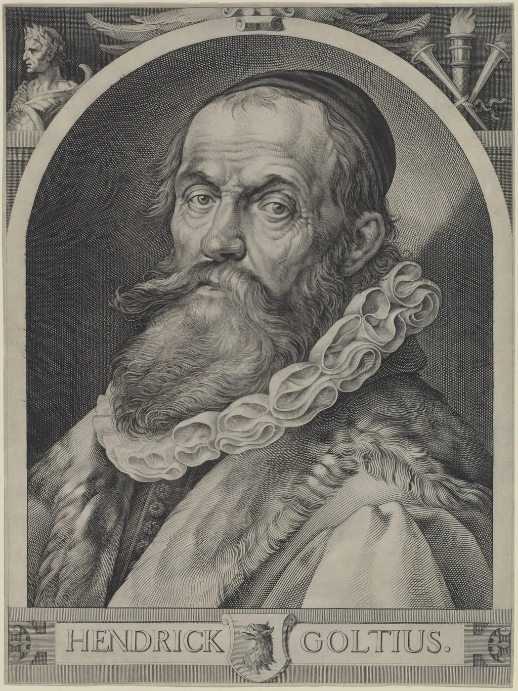 Portrait of Hendrick Goltzius, by Jan Muller, ink, 1617