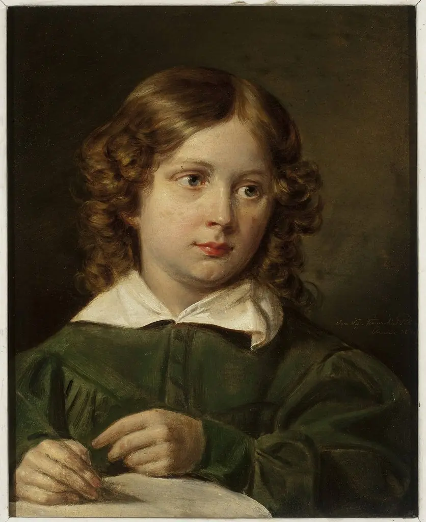 Portrait of a writing child, by Jan Nepomucen Głowacki