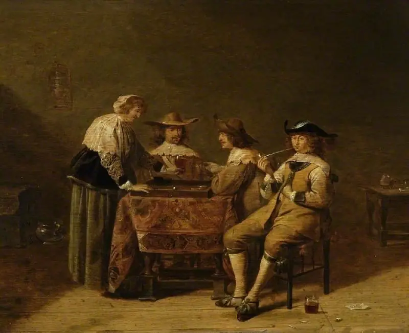 Gentlemen playing backgammon, by Jan Olis