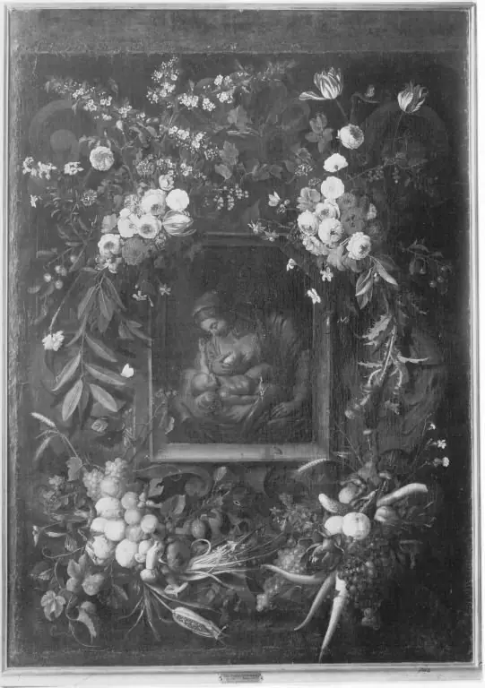 Garland of flowers surrounding the Virgin and Child, by Jan Pauwel Gillemans the Younger