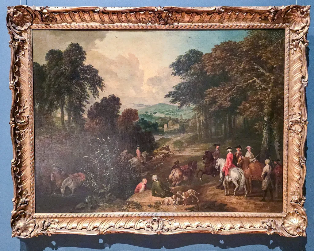Hunting scene, by Jan Peeter Verdussen, oil