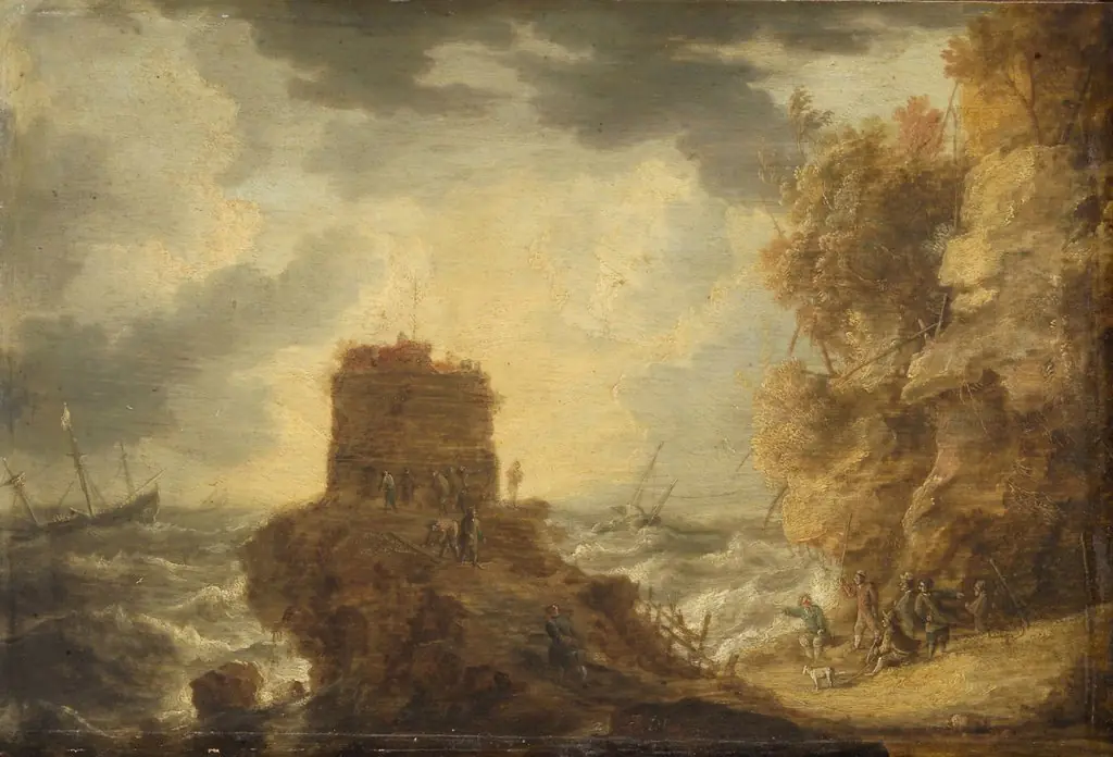 Felsküste mit Wachtturm, by Jan Peeters the Elder
