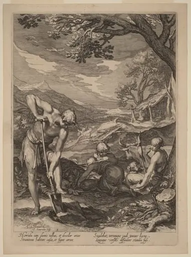 Adam and Eve Working, by Jan Pietersz Saenredam