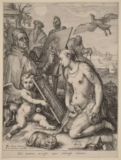 Artist Painting a Nude Woman: Allegory of Visual Perception, by Jan Pietersz Saenredam