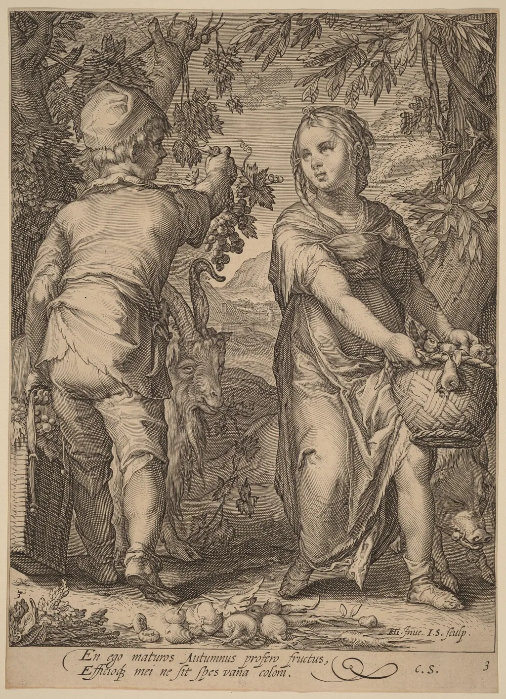 Autumn, by Jan Pietersz Saenredam, ink, 1601