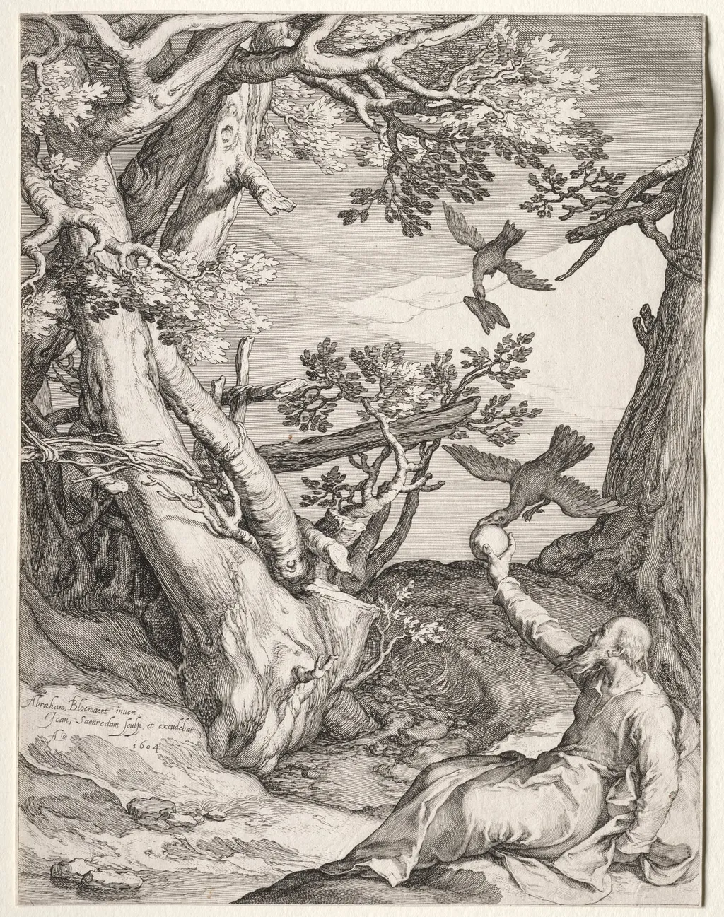 Elijah in the Wilderness Fed by Ravens, by Jan Pietersz Saenredam, 1604