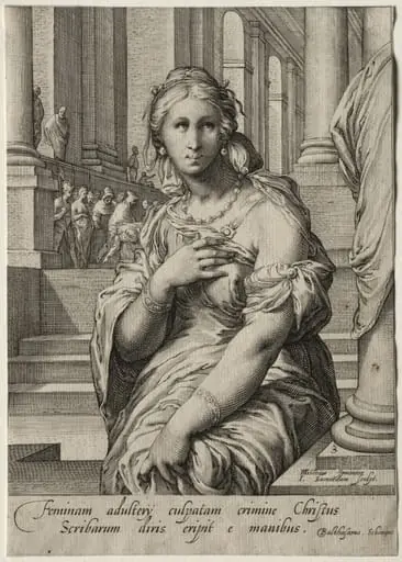 Heroines of the New Testament:  The Woman Taken in Adultery, by Jan Pietersz Saenredam