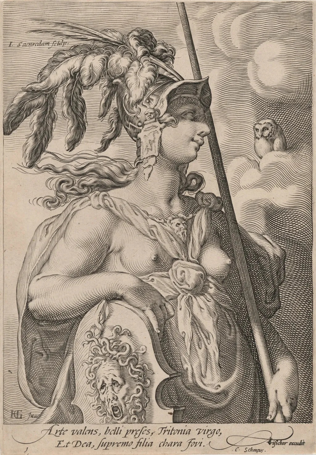 Pallas Athena, by Jan Pietersz Saenredam, ink, 1595