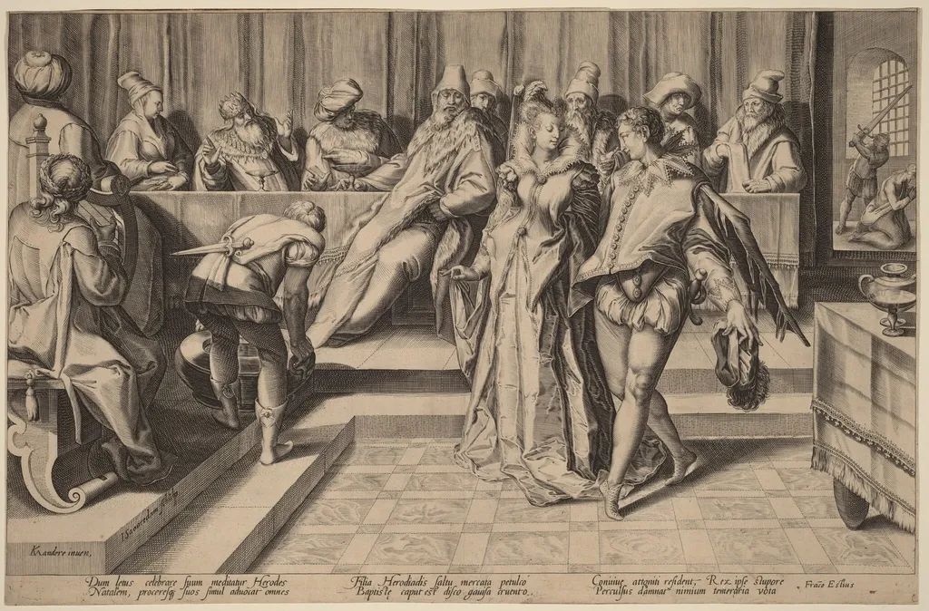 Salome Dancing Before Herod, by Jan Pietersz Saenredam, ink, 1592