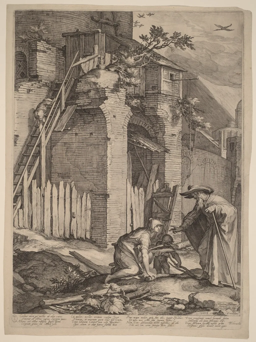 The Prophet Elijah with the Widow of Zarephath, by Jan Pietersz Saenredam, ink, 1604