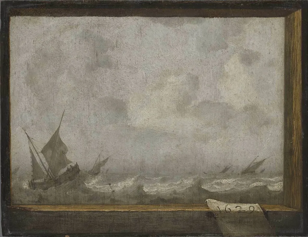 Stormy Sea, by Jan Porcellis, oil, 1629