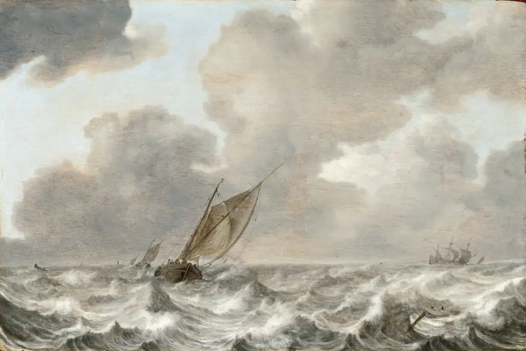 Vessels in a Moderate Breeze, by Jan Porcellis