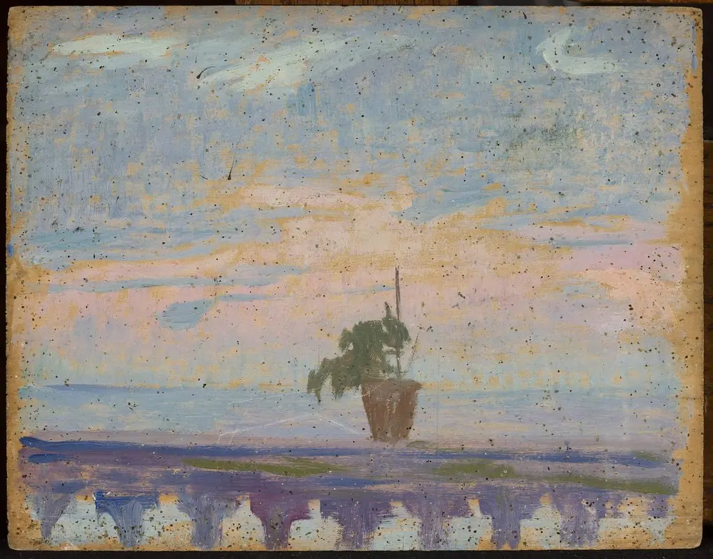 Parapet of balcony with flower pots, by Jan Rembowski