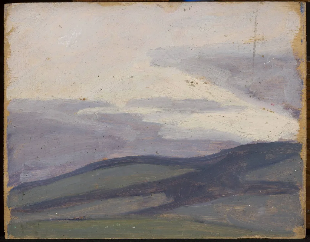 Submontane landscape, by Jan Rembowski, oil, 1911