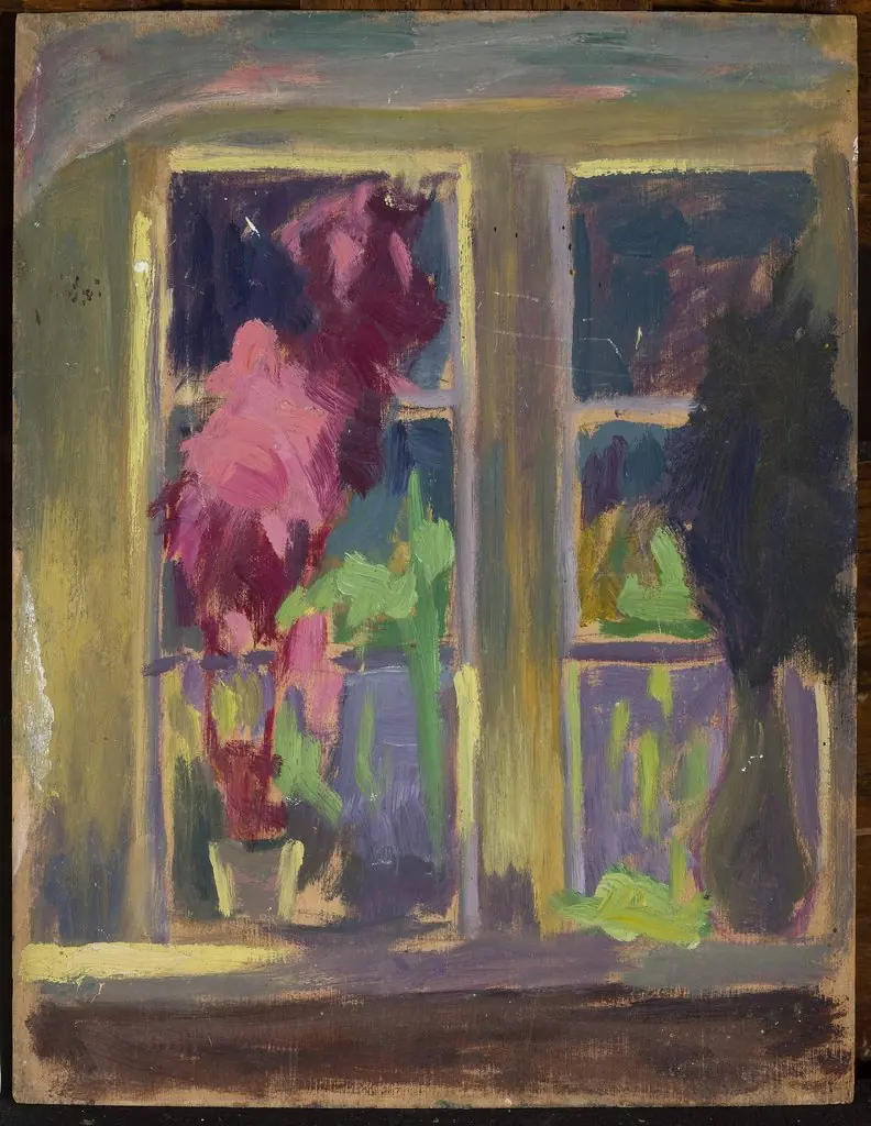 Window with flower pots, by Jan Rembowski