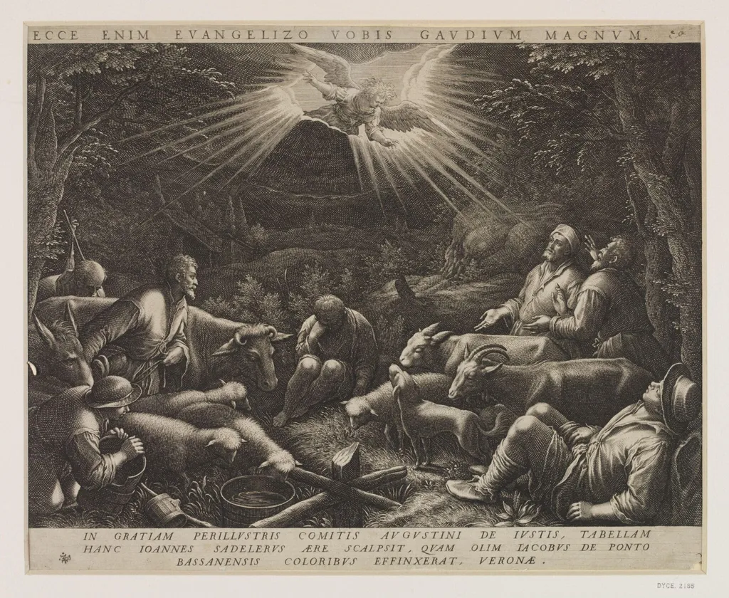 The Angel Appearing to the Shepherds, by Jan Sadeler, 1550