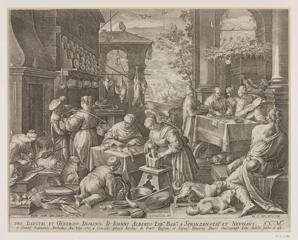 The Rich Man and Lazarus, by Jan Sadeler, 1550