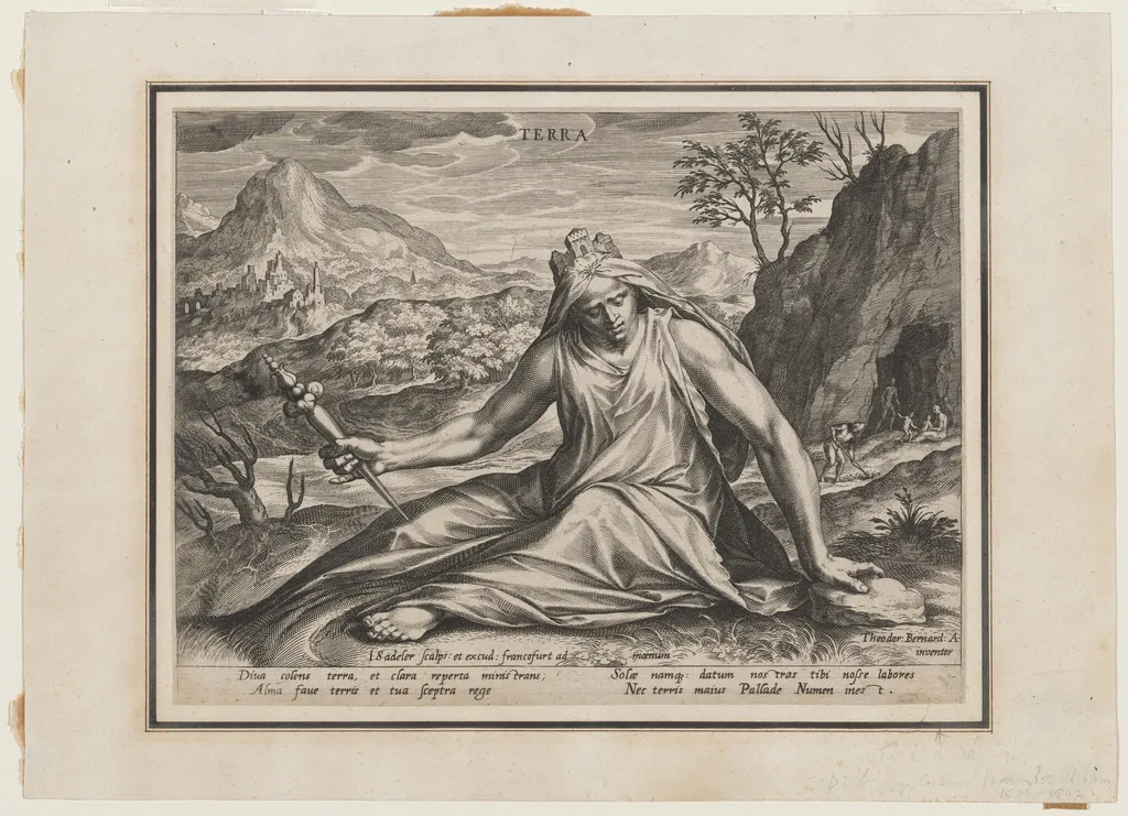 Earth, by Jan Sadeler I, ink, 1587