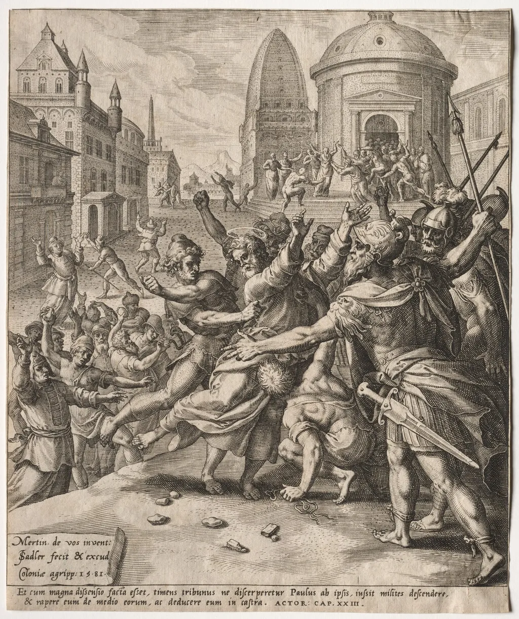 The Arrest of St. Paul, by Jan Sadeler I, 1581