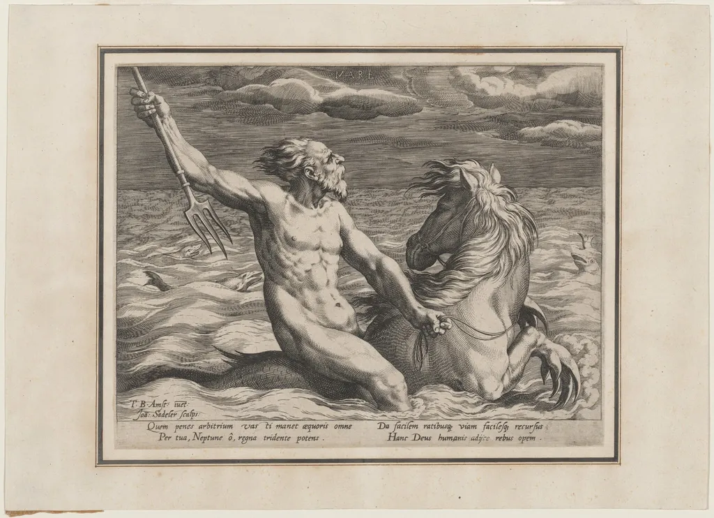 Water, by Jan Sadeler I, ink, 1587