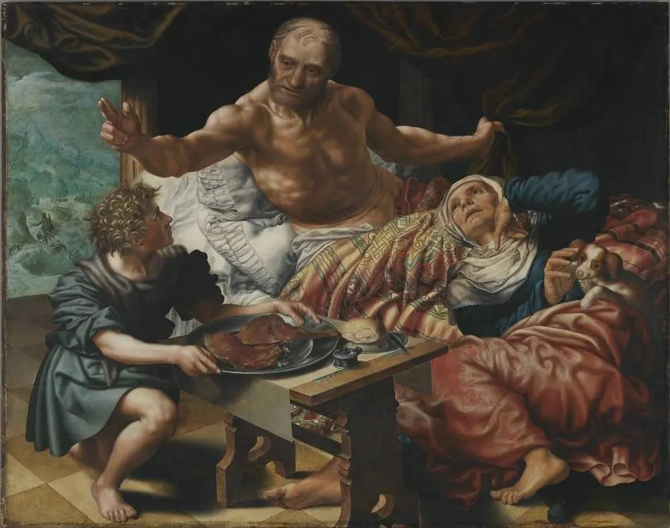 Isaac Blessing Jacob, by Jan Sanders van Hemessen