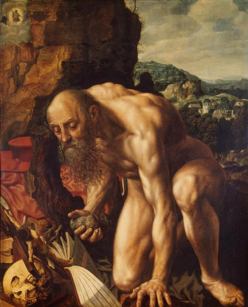 St Jerome, by Jan Sanders van Hemessen, oil, 1543