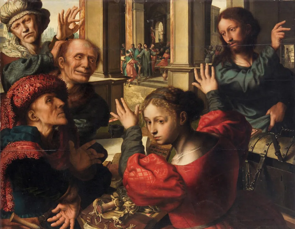 The Calling of Saint Matthew, by Jan Sanders van Hemessen, oil, 1539