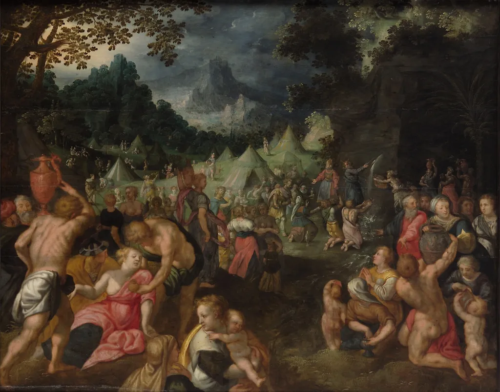 Moses Strikes the Rock, by Jan Snellinck, unspecified, 1594