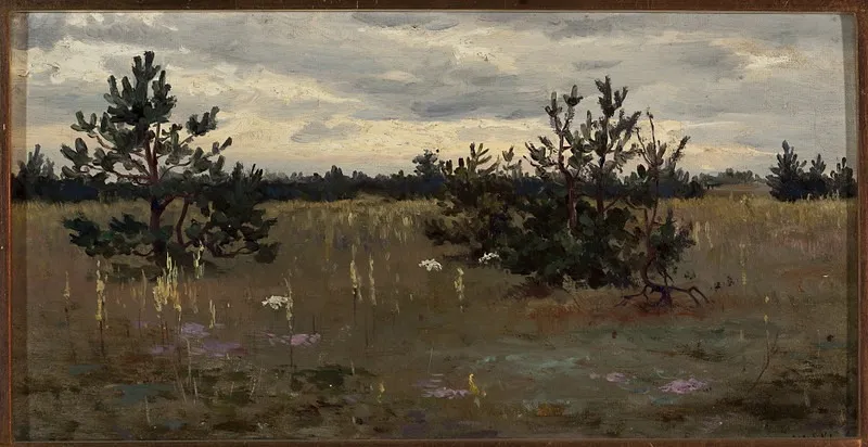 Clearing with pine trees, by Jan Stanisławski, oil, 1894