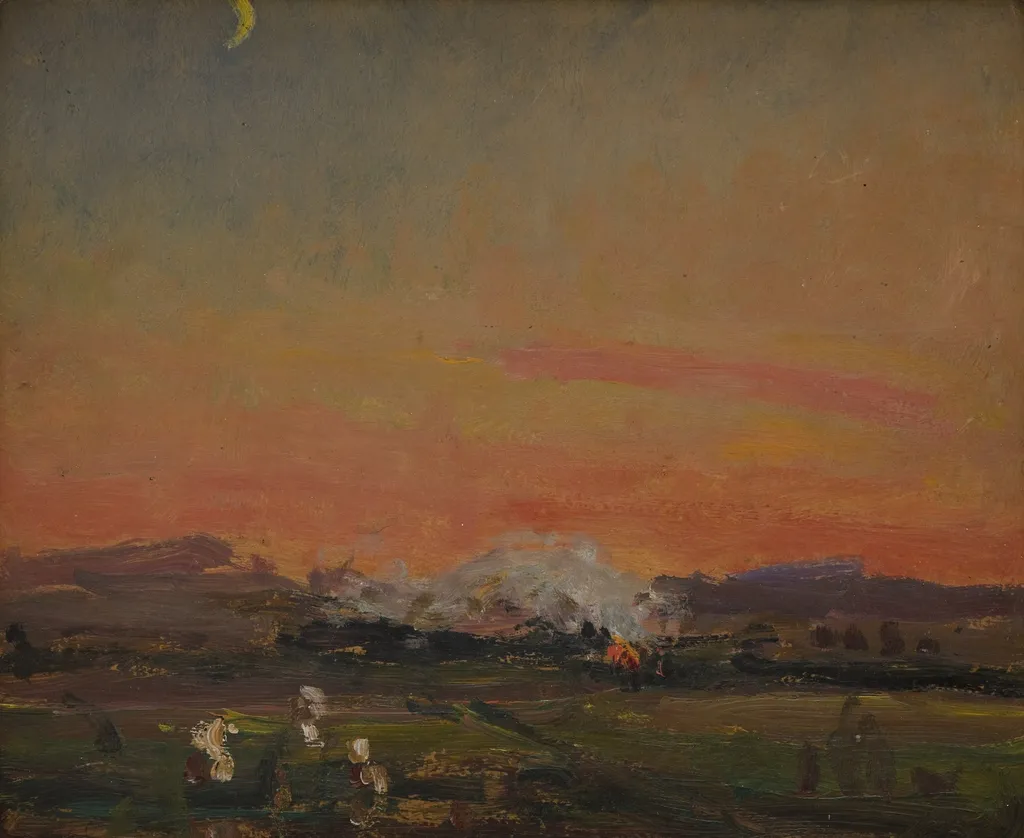 In the Field (Sunset in the Ukraine), by Jan Stanisławski, unspecified, 1906