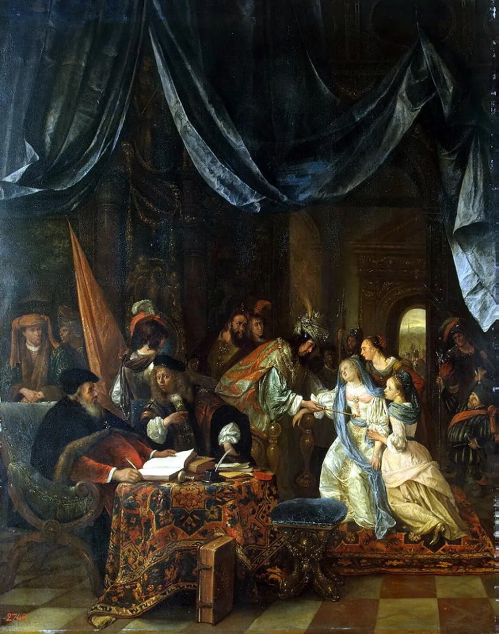 Esther before Ahasuerus, by Jan Steen, oil, 1660