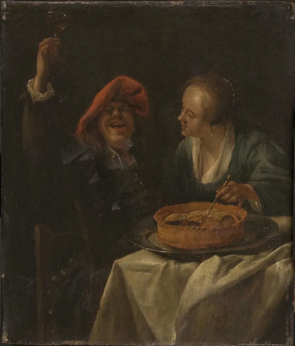 Happy Lovers, by Jan Steen, oil, 1660